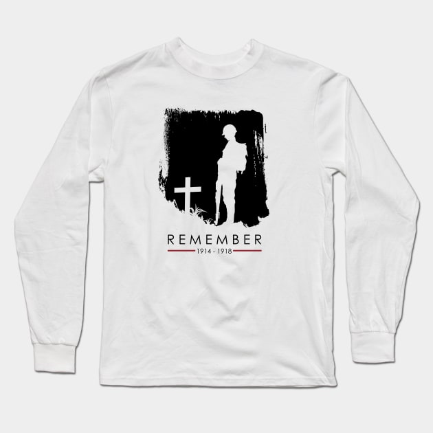 Remember 1914 - 1918 WW1 Veteran Long Sleeve T-Shirt by Distant War